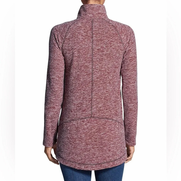 Eddie Bauer Dark Berry Burgundy RUN AROUND Quest Fleece Jacket Women Size Small - Picture 3 of 15